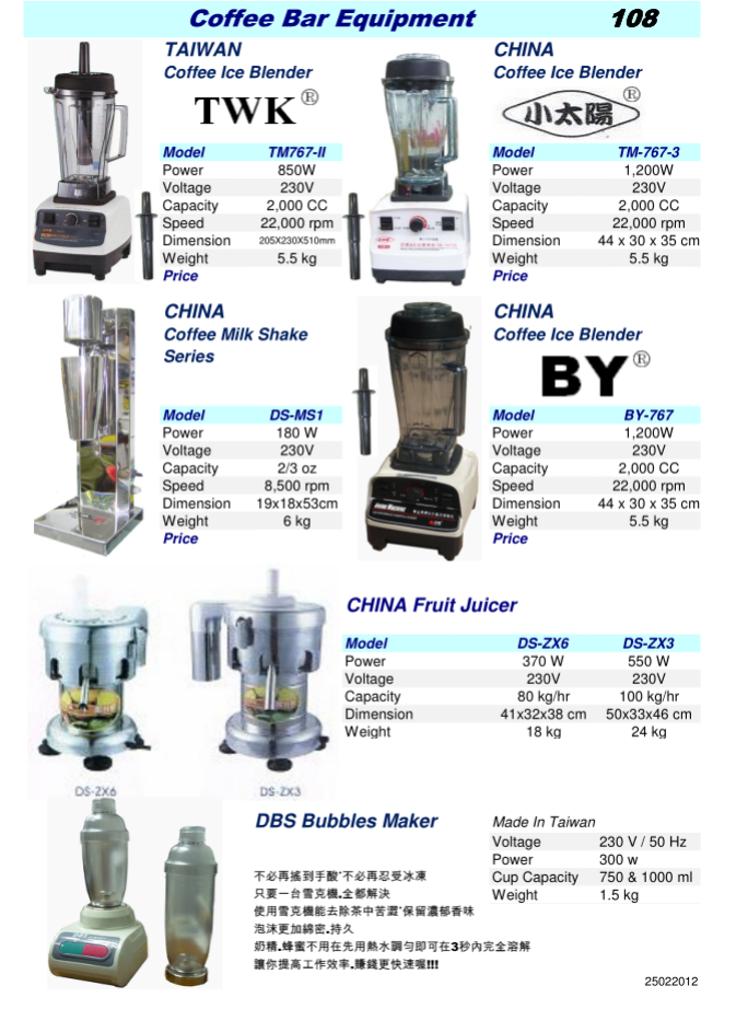 108 Ice Blender n etc