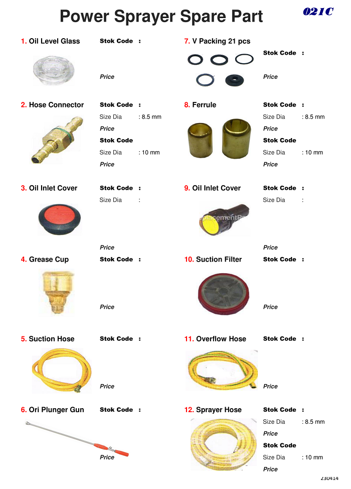021C P Pump Spare Part