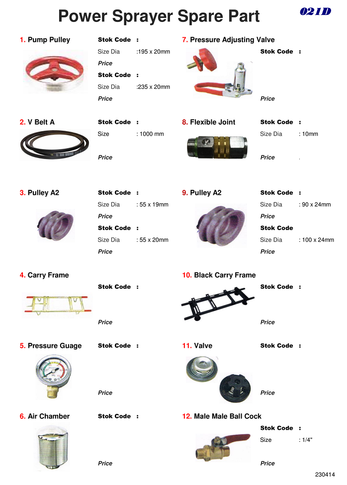 021D P Pump Spare Part