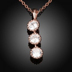 N121 - B ZIRCON NECKLACE FASHION JEWELRY (ROSE GOLD)图2