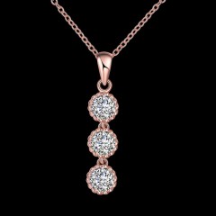 N121 - B ZIRCON NECKLACE FASHION JEWELRY (ROSE GOLD)图3