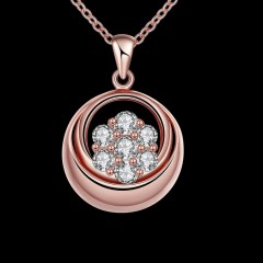 N122 - B ZIRCON NECKLACE FASHION JEWELRY (ROSE GOLD)图2