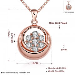 N122 - B ZIRCON NECKLACE FASHION JEWELRY (ROSE GOLD)图3