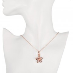 N120 - B ZIRCON NECKLACE FASHION JEWELRY (ROSE GOLD)图3