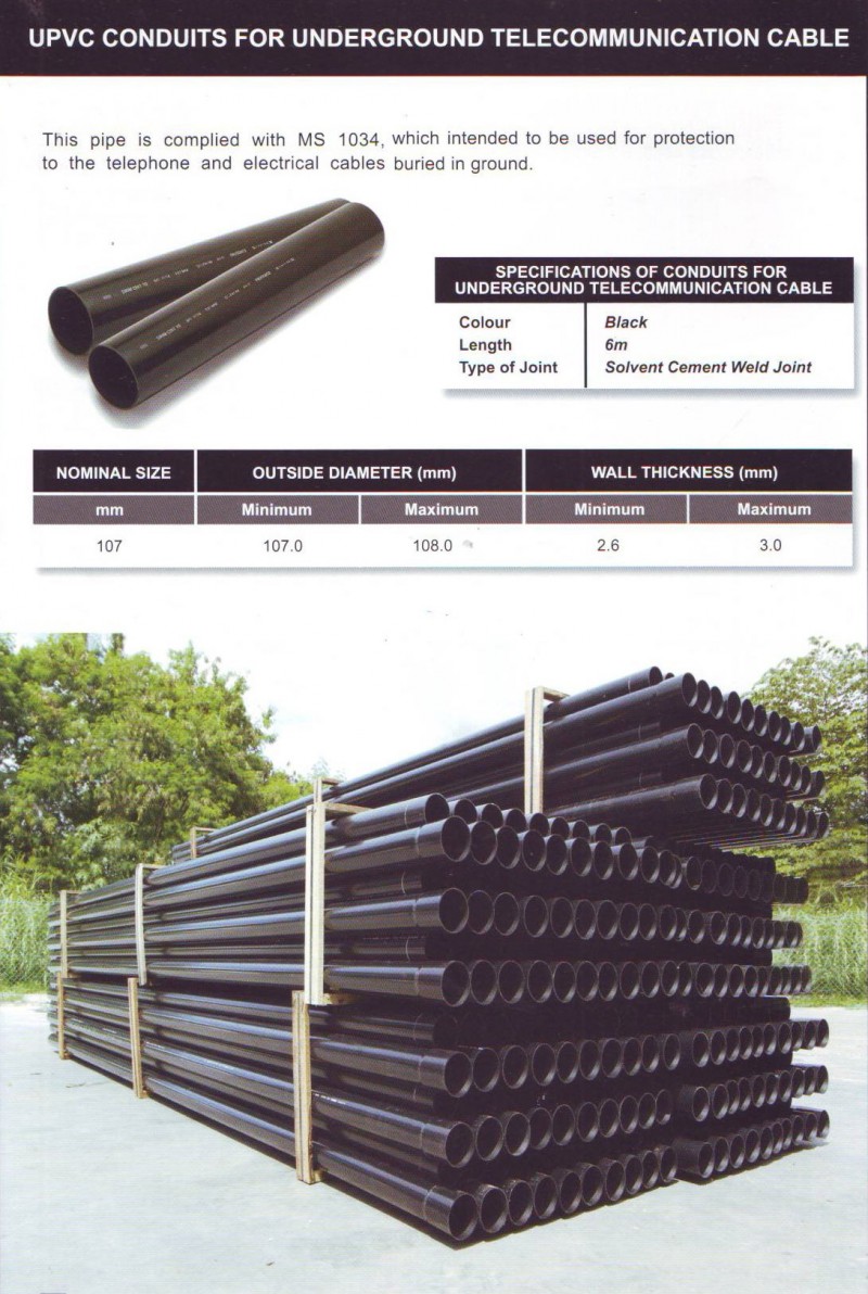 UPVC Co<em></em>nduits For Underground Telecommunication Cable