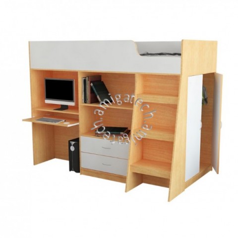 Bunk Bed BD 8200 White & Beech图2