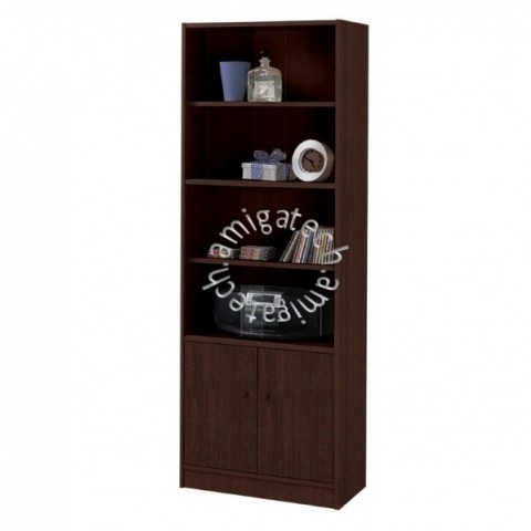 4 Tiers + 2 Doors Shelf US 3052G Walnutͼ2