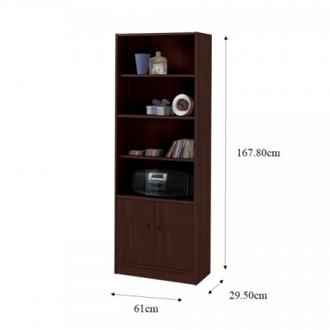 4 Tiers + 2 Doors Shelf US 3052G Walnutͼ3
