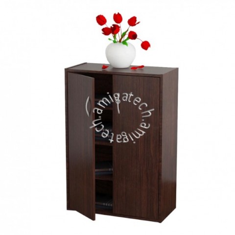 4 Tiers in 2 Doors Utility/Book Shelf US 3163 Walnutͼ2