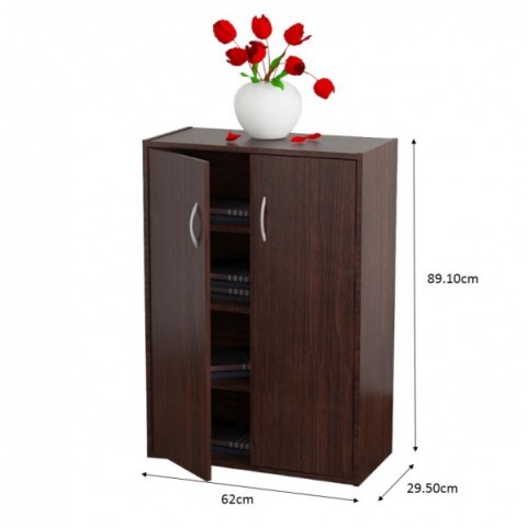 4 Tiers in 2 Doors Utility/Book Shelf US 3163 Walnutͼ3