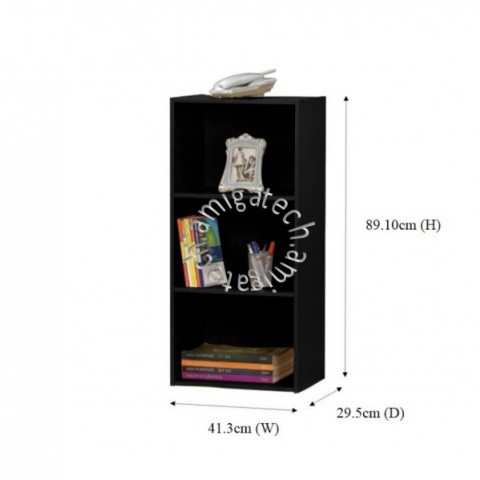 3 Tiers Utility/Book Shelf US 3141 Black Oak图3