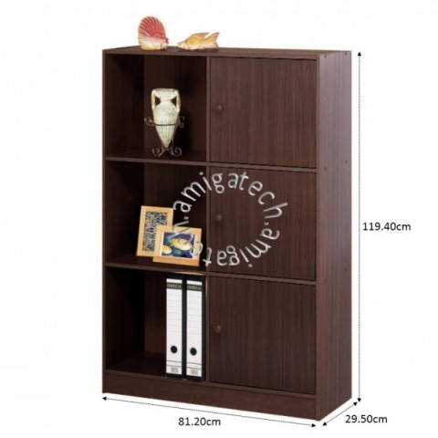 3 Tiers + 3 Door Shelf US 3133 Walnutͼ3