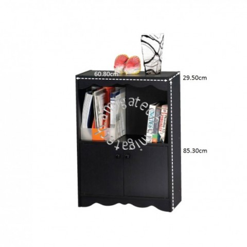 2 Doors + 1 Open Shelf USS 322 Black Oakͼ3