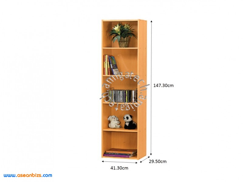 Five Tiers Utility/Book Shelf US 3143 Beech