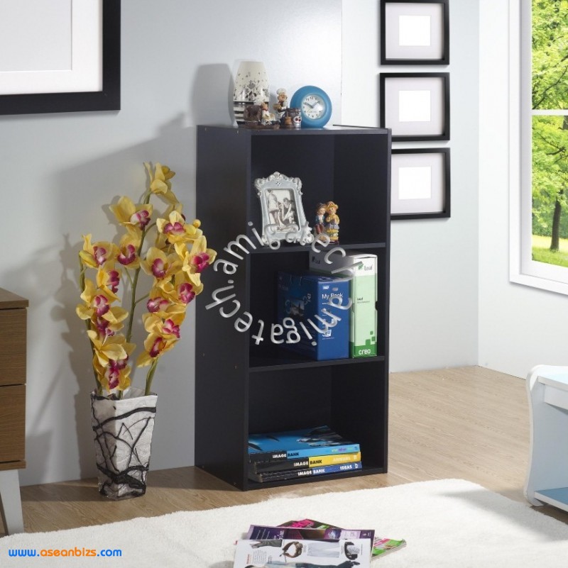 Three Tiers Utility/Book Shelf US 3141 Black Oak