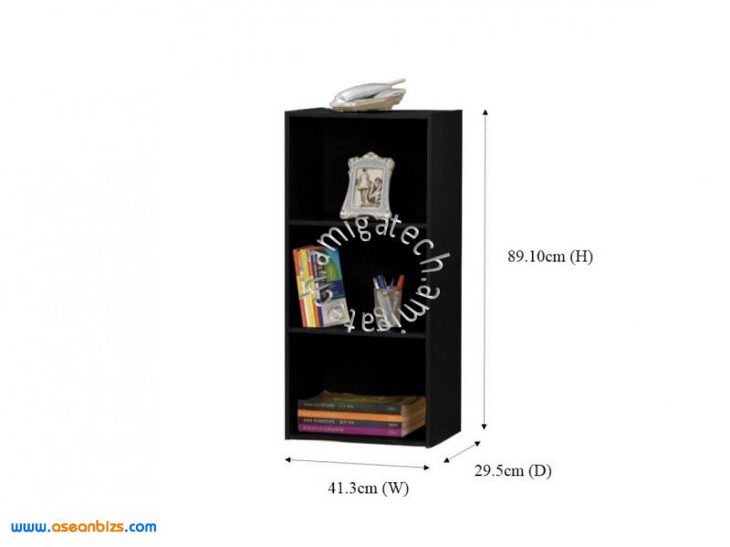 Three Tiers Utility/Book Shelf US 3141 Black Oak