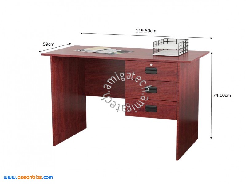 Three Drawers Study Table SR 9203 Mahogany