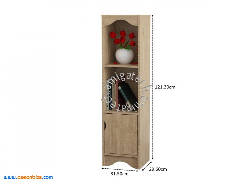 2 Tiers + 1 Door Shelf US 3057 New Oak