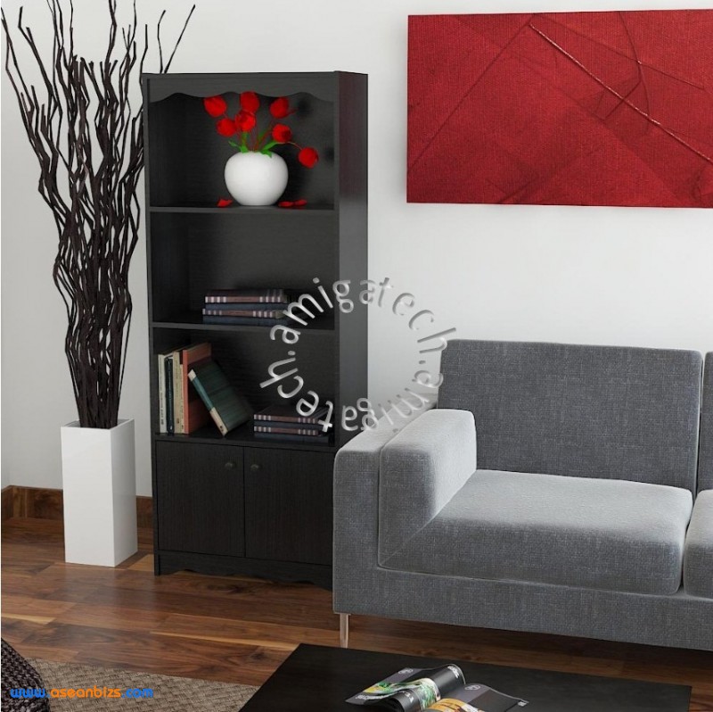 2 Doors + 3 Open Shelf USS 324 Black Oak 2 Doors + 3 Open Shelf USS 324 Black Oak