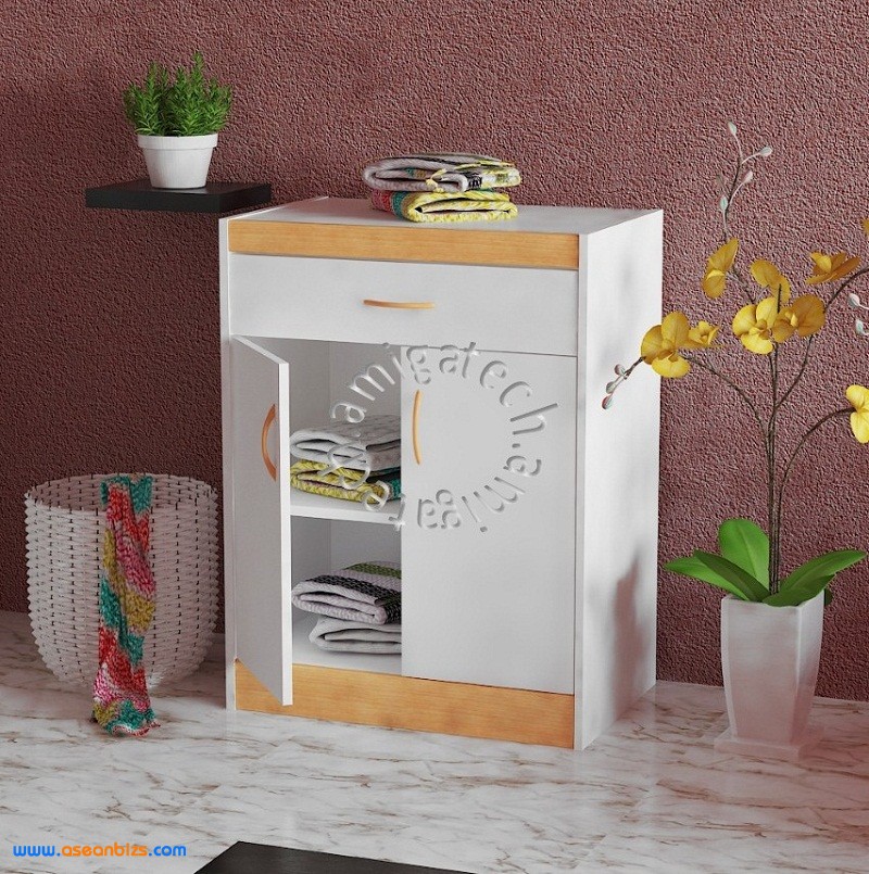 Kitchen Cabinet KC 2000 White & Beech 