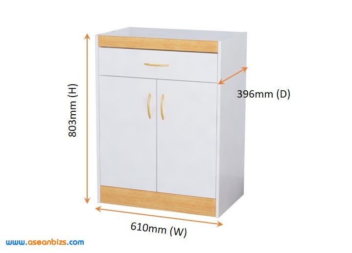 Kitchen Cabinet KC 2000 White & Beech  Kitchen Cabinet KC 2000 White & Beech