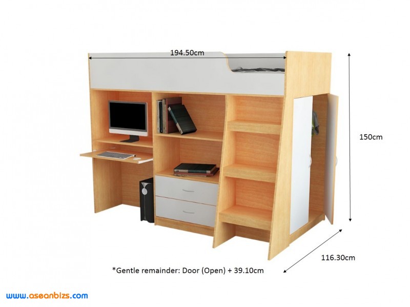Bunk Bed BD 8200 White & Beech