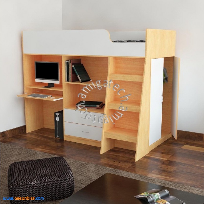 Bunk Bed BD 8200 White & Beech