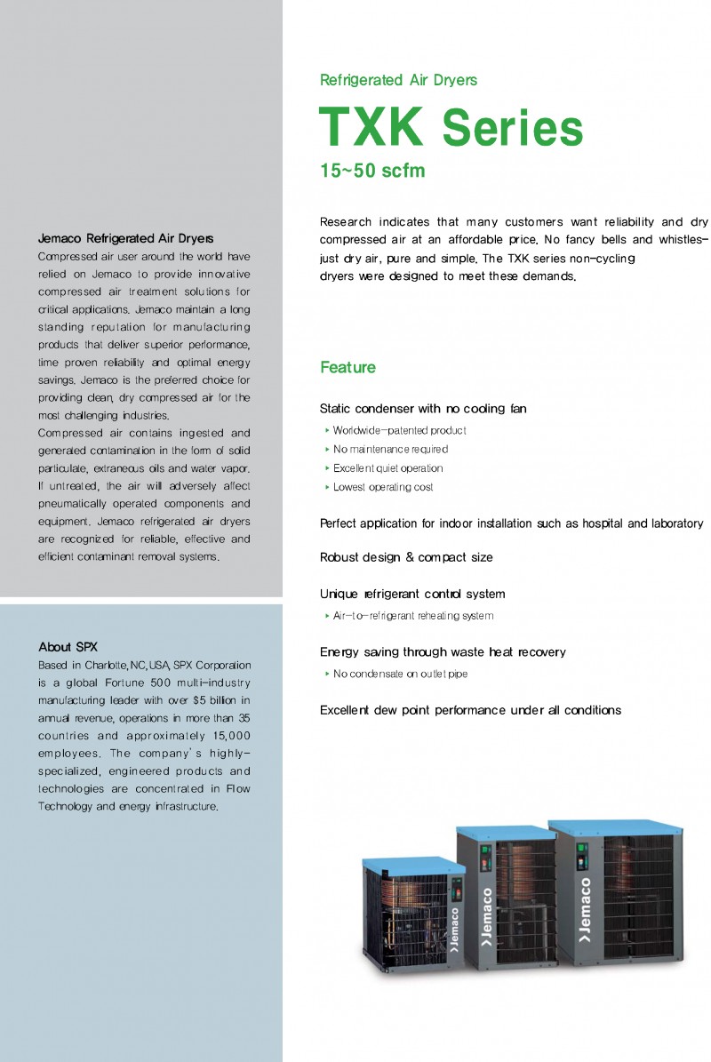 Refrigerant Air Dryers - TXK Series