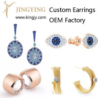 Custom earrings gold plated silver
