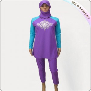 Purple & Royal Long Sleeve Muslim Swimwear