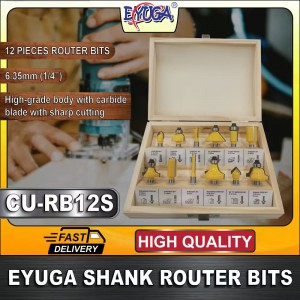 EYUGA ROUTER BITS SET 6.35mm ( 12PCS / SET )