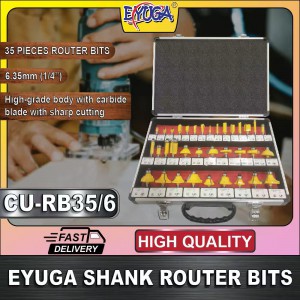 EYUGA ROUTER BITS SET 6.35mm ( 35PCS / SET )