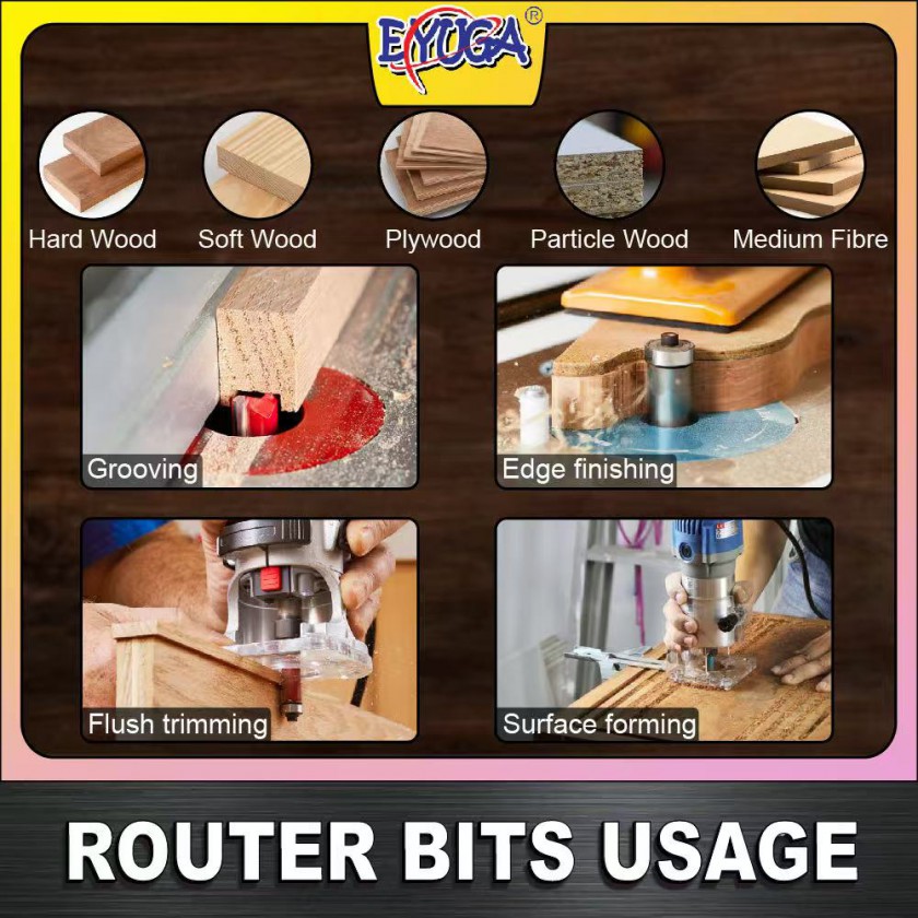 EYUGA ROUTER BITS SET 6.35mm ( 35PCS / SET )图2