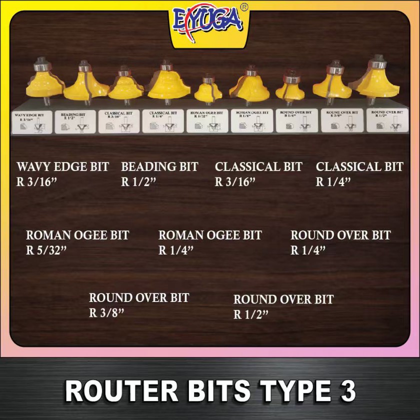 EYUGA ROUTER BITS SET 6.35mm ( 35PCS / SET )图5