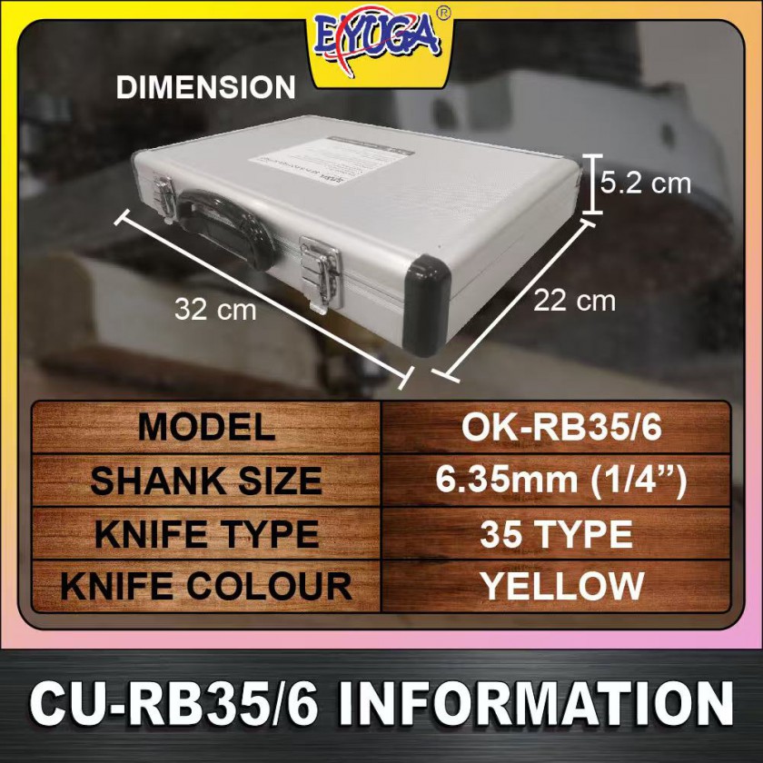EYUGA ROUTER BITS SET 6.35mm ( 35PCS / SET )图7