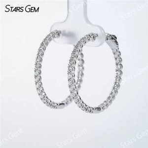 1.9mm Round Brilliant Cut Moissanite S925 Sterling Silver Diamond Earrings