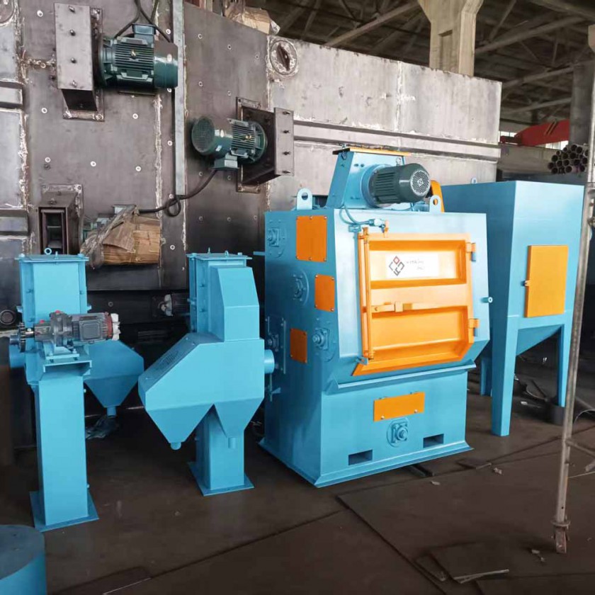 Q326 Tumble Rubber Belt (Crawler Type) Shot Blasting Machine to India for rubber industryͼ3